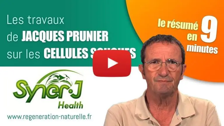 Vignette vidéo de la conférence de Jacques Prunier, pionnier de l'algue de Klamath et de la stimulation naturelle de cellules souches, résumée en 9 minutes.