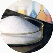 Poudre blanche de glucosamine.