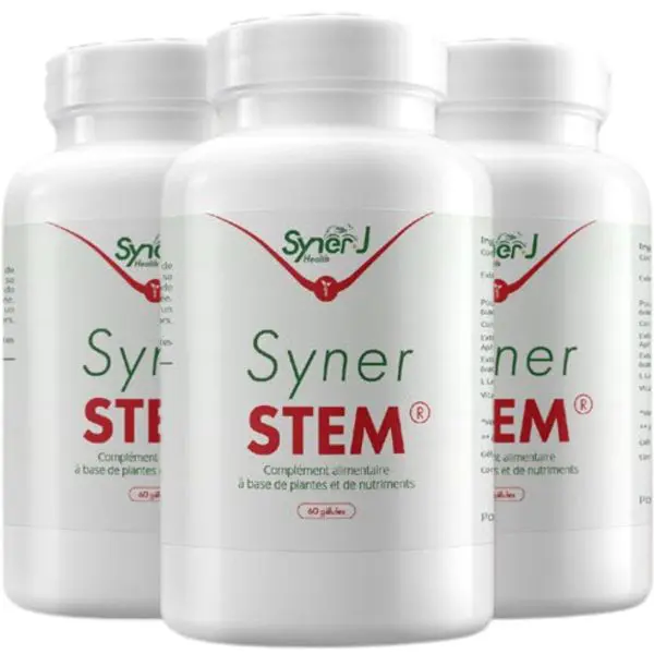 3 boîtes de SynerSTEM de SynerJ-Health.