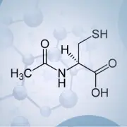 Représentation d'une molécule de N-Acetylcysteine (NAC).