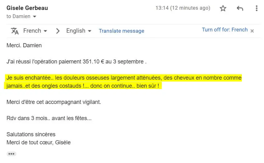 Témoignage sur l'algue de Klamath suite à un accident traumatique et maladie génétique.