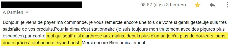 Témoignage DMLA et arthrose avec l'algue Klamath et le SynerBOOST stimulateur de cellules souches.