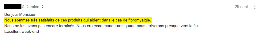 Témoignage Klamath et SynerBOOST pour fibromyalgie.