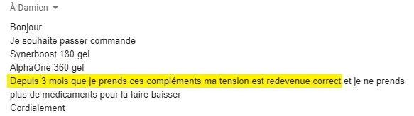 Témoignage algue Klamath et SynerBOOST pour tension artérielle.
