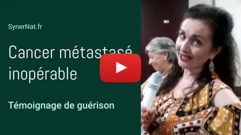 Vignette vidéo d'un témoignage guérison cancer métastasé SynerJ Health.
