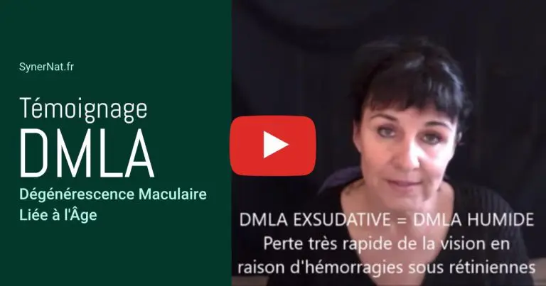Vignette vidéo d'un témoignage de guérison de DMLA humide grâce aux cellules souches de l'algue de Klamath SynerJ-Health.