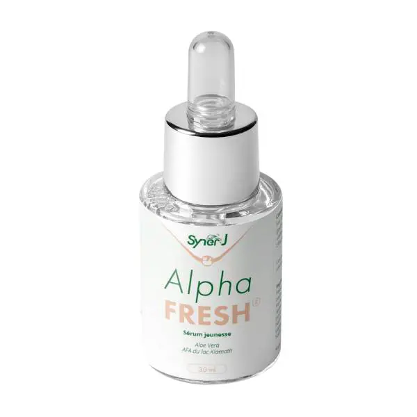 Un flacon d'AlphaFRESH, un serum anti-rides à base de Klamath.
